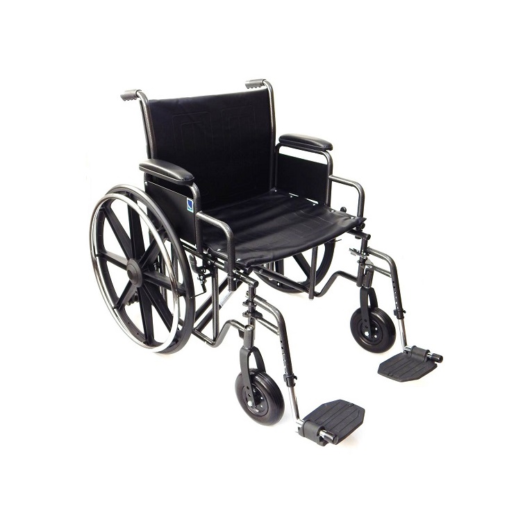 Big-Tim Wzmocniony stalowy wózek inwalidzki z maksymalnym obciążeniem 225 kg